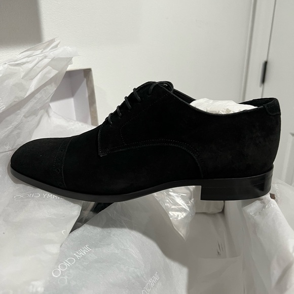 Mens black dress shoe jimmy Choo suede, laces - Picture 7 of 13